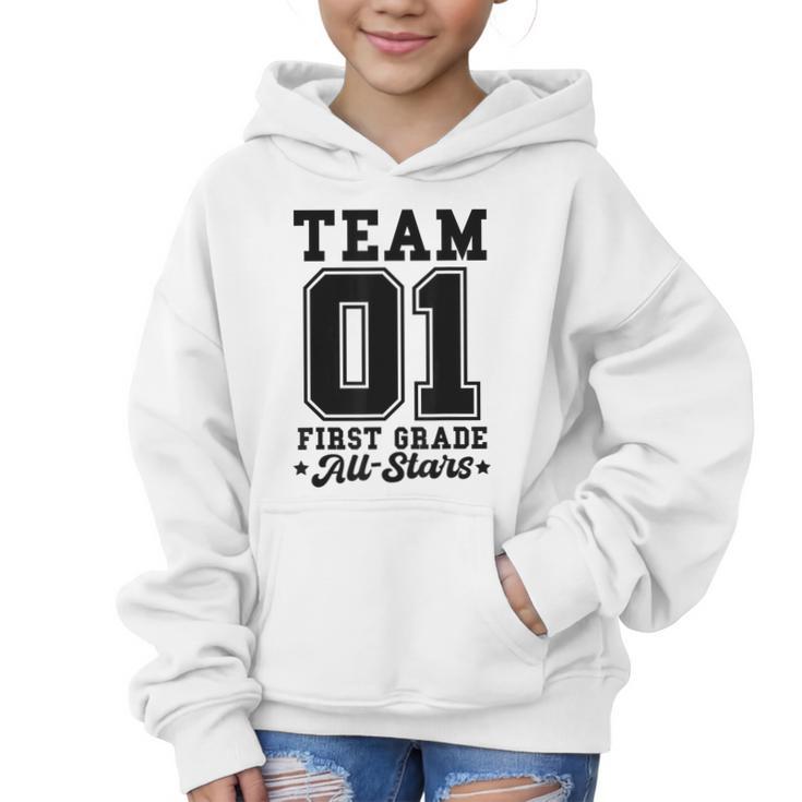 Team 1st Grade All-Stars Back To School Sports Jersey Graphic Kid Hoodie