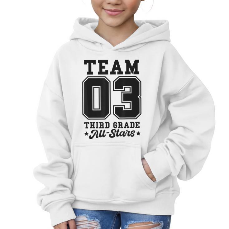 Team 3rd Grade All-Stars Back To School Sports Jersey Graphic Kid Hoodie
