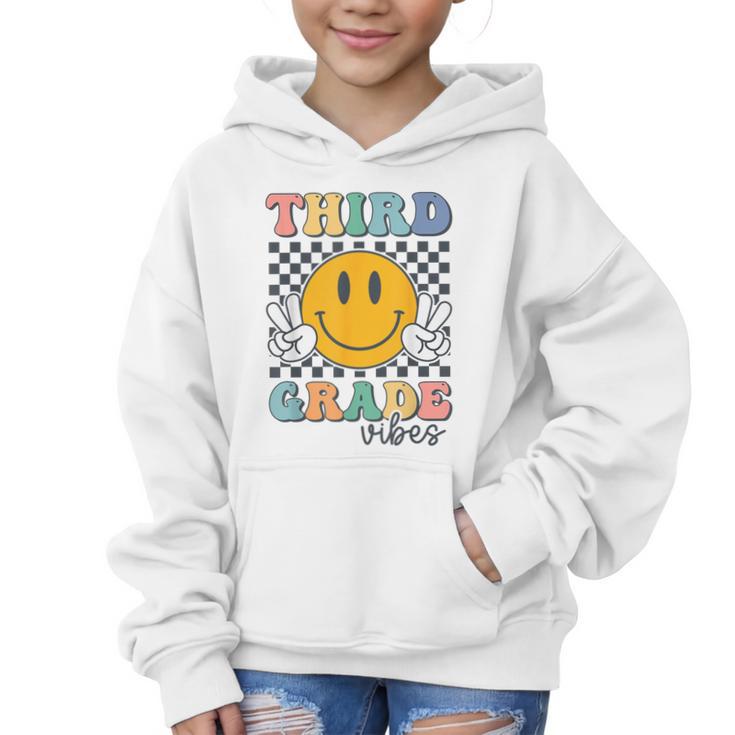 Third Grade Vibes Retro Smile Back To School 3rd Grade Team Graphic Kid Hoodie