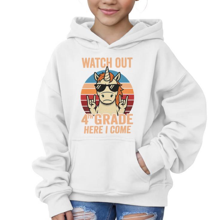 Watch Out Fourth Grade 2026 Back To School 4th Grade Boys Premium Tri-Blend Graphic Kid Hoodie