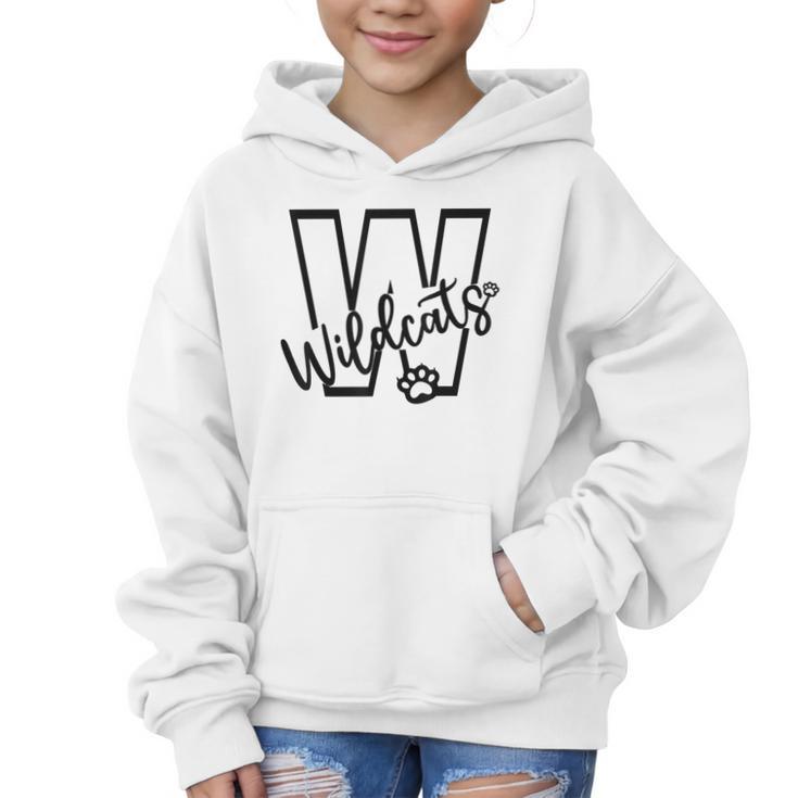 Wildcats School Sports Fan Team Spirit Mascot Back To School Graphic Kid Hoodie