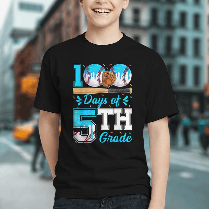 100 Days Of 5th Grade Baseball 100th Day Of School Boys Kids Graphic Youth