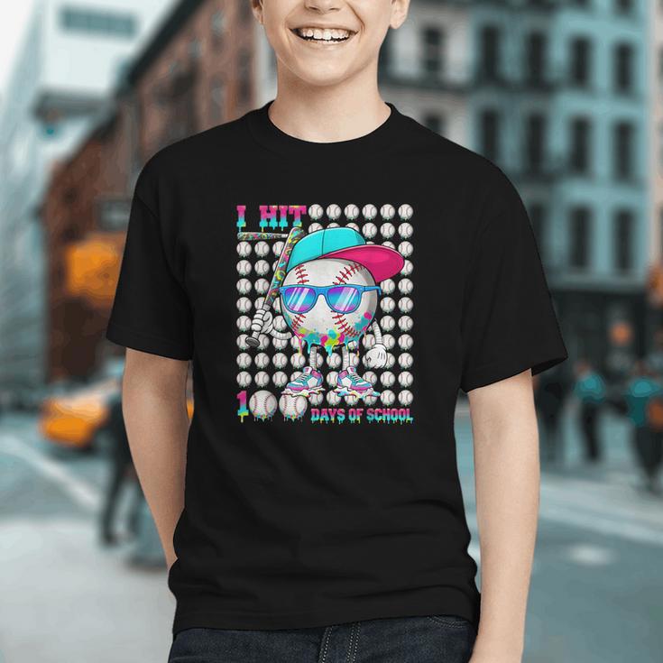 100 Days Of School Baseball Drip Ice Cream Boys Kids Graphic Youth