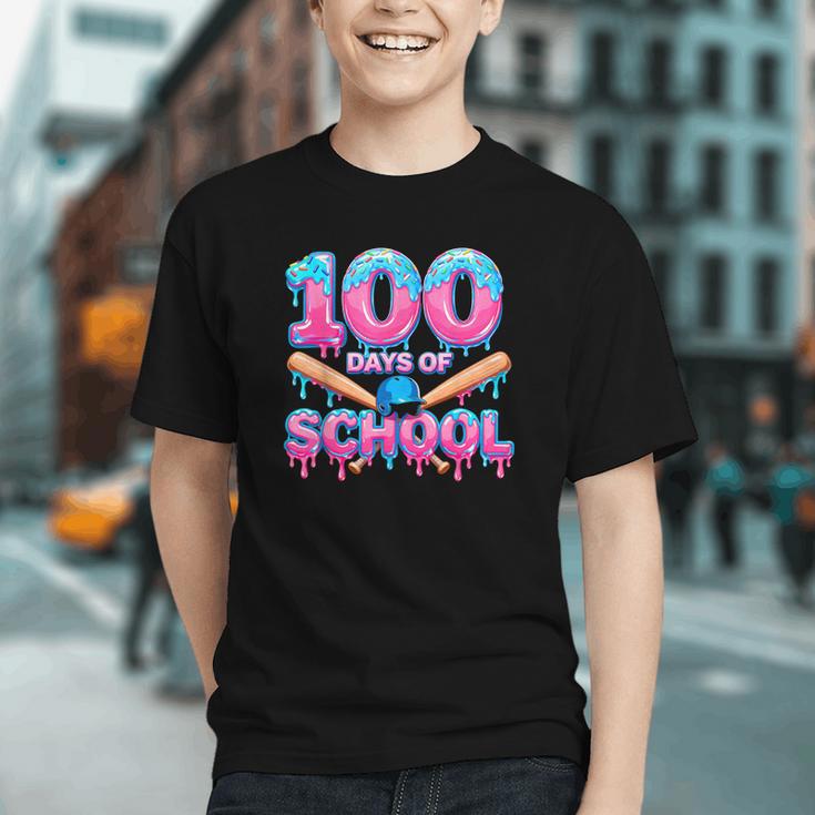 100 Days Of School Baseball Dripping Ice Cream 100th Day Graphic Youth 100 Days Of School Baseball Dripping Ice Cream 100th Day Graphic Youth