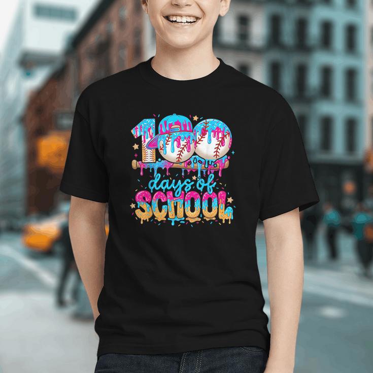 100 Days Of School Baseball Ice Cream For Boy Girl Kids Graphic Youth