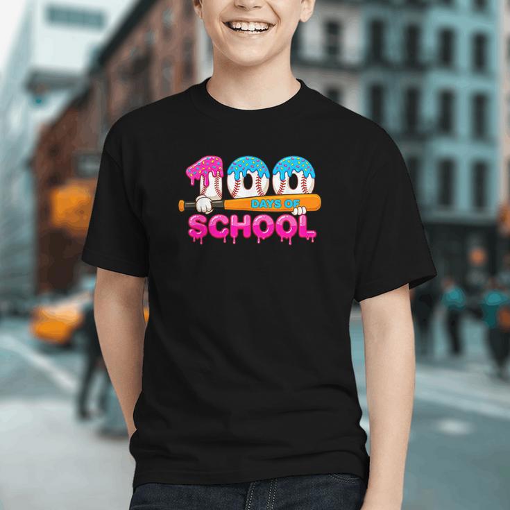 100 Days Of School Baseball Ice Cream Drip For Teacher Kid Graphic Youth 100 Days Of School Baseball Ice Cream Drip For Teacher Kid Graphic Youth