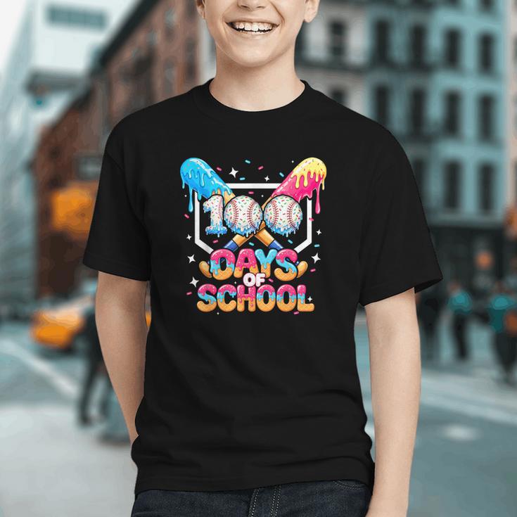 100 Days Of School Ice Cream Baseball Player For Kids Boys Graphic Youth 100 Days Of School Ice Cream Baseball Player For Kids Boys Graphic Youth
