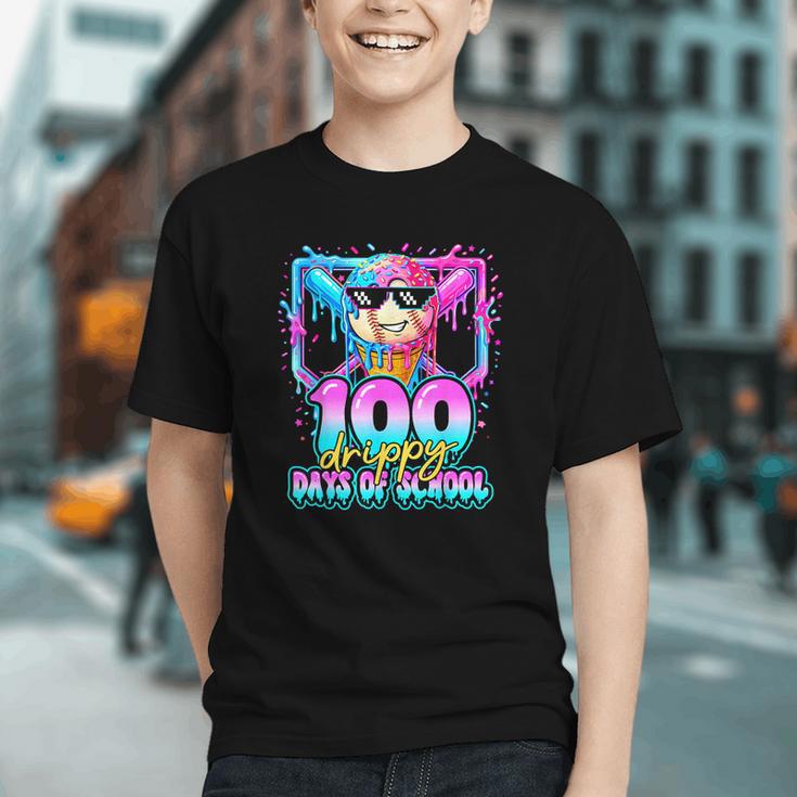 100 Drippy Days Of School Baseball Ice Cream 100th Day Boys Graphic Youth