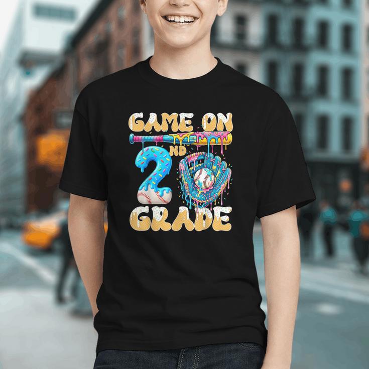 2nd Grade Back To School Baseball Drip Ice Cream Game On Graphic Youth