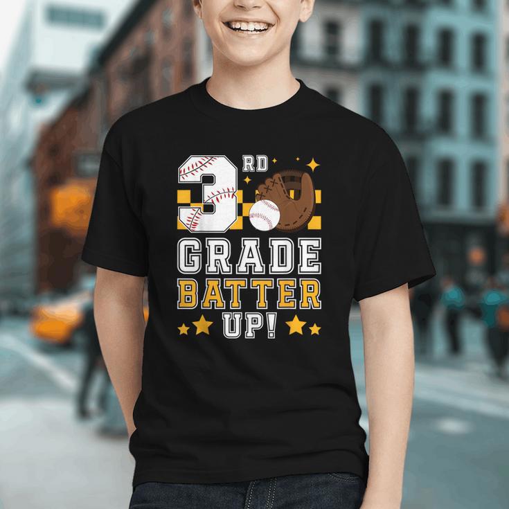 3rd Grade Batter Up Baseball First Day Back To School Graphic Youth
