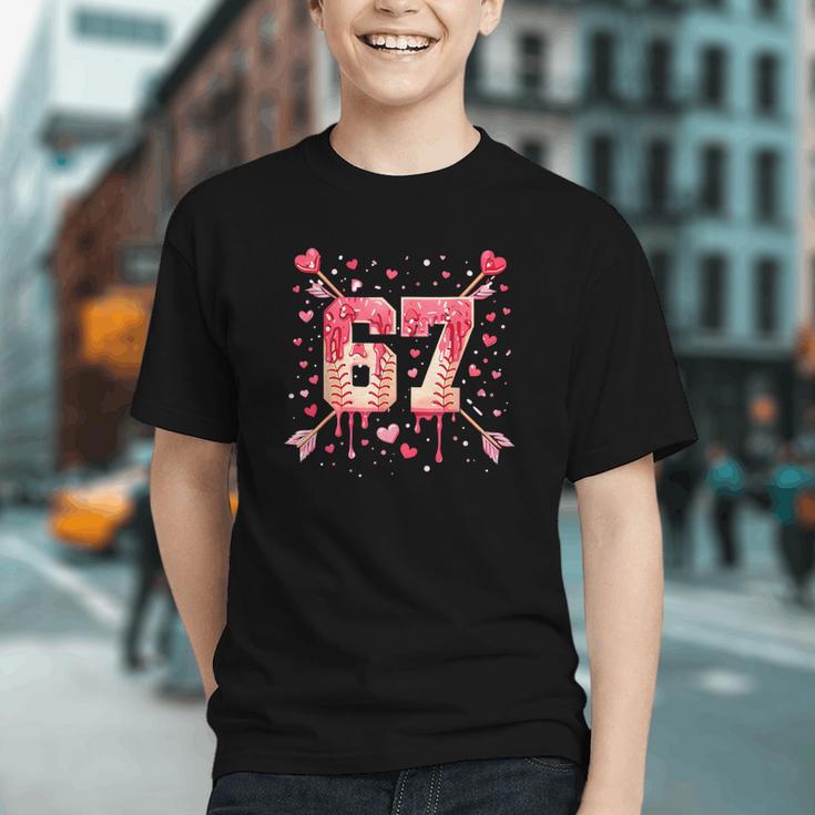6 7 Melting Number Arrow Baseball Drip Valentine's Day Graphic Youth