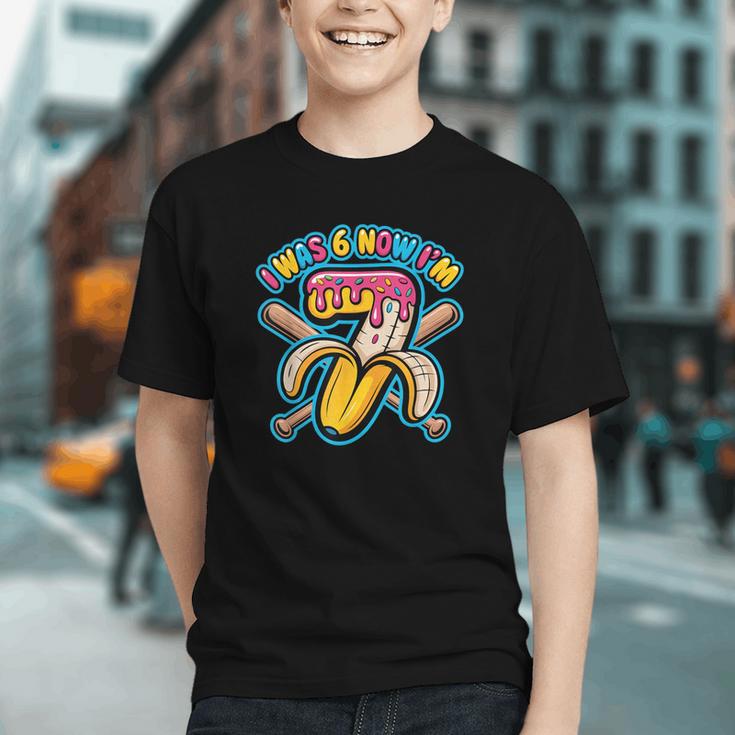 I Was 6 Now I’m 7 Banana Drip Birthday Baseball Graphic Youth I Was 6 Now I’m 7 Banana Drip Birthday Baseball Graphic Youth