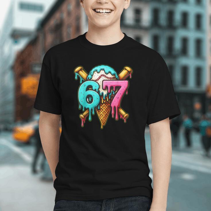 67 Baseball Ice Cream Drip Kids Graphic Youth 67 Baseball Ice Cream Drip Kids Graphic Youth