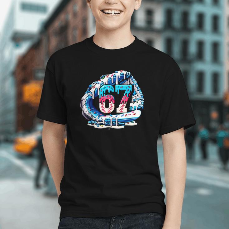 67 Meme Slang Baseball Glove Drip Ice Cream Six Seven 6 7 Graphic Youth