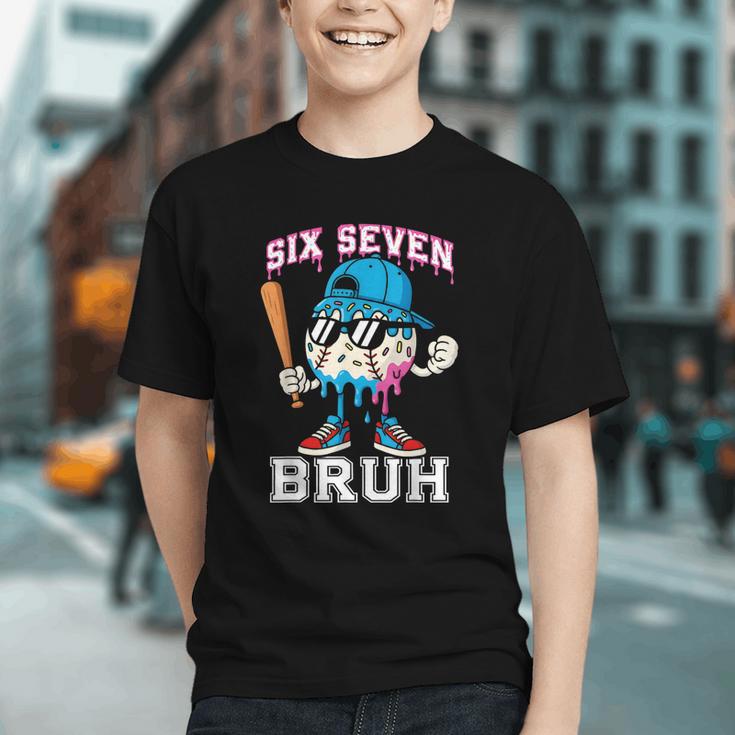 67 Six Seven Baseball Ice Cream Drip Number 67 Player Graphic Youth