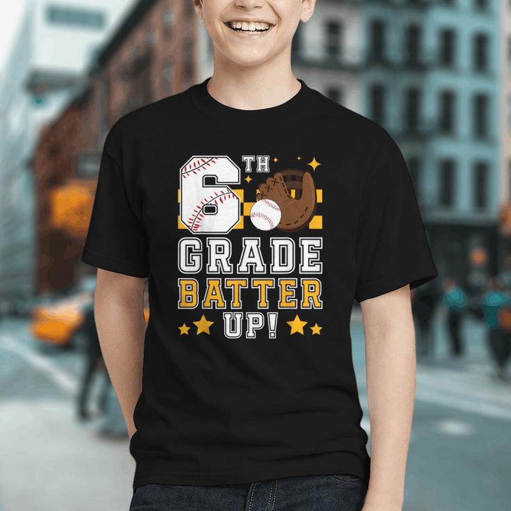 6th Grade Batter Up Baseball First Day Back To School Graphic Youth