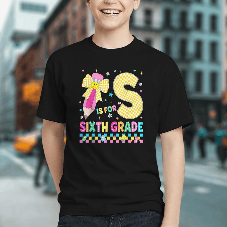 6th Grade Style Unlocked! Pencil Bow Back to School Youth T-shirt