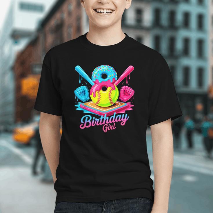 8th Birthday Baseball Ice Cream Drip 8 Years Old Girls B-Day Graphic Youth