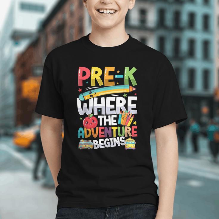Adventure Awaits in Pre-K! Back to School Youth T-Shirt Adventure Awaits in Pre-K! Back to School Youth T-Shirt