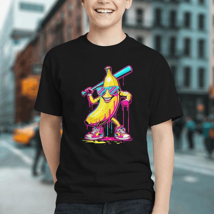 Banana With Baseball Bat Street Baseball Drip Graphic Youth Banana With Baseball Bat Street Baseball Drip Graphic Youth