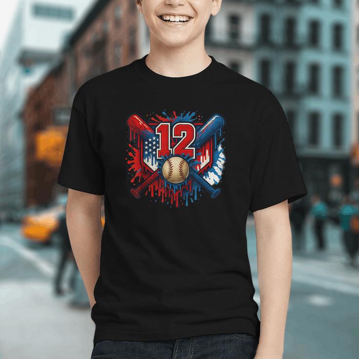 Baseball 12 Year Old Splash Drip 12th Birthday Boy Number 12 Graphic Youth Baseball 12 Year Old Splash Drip 12th Birthday Boy Number 12 Graphic Youth
