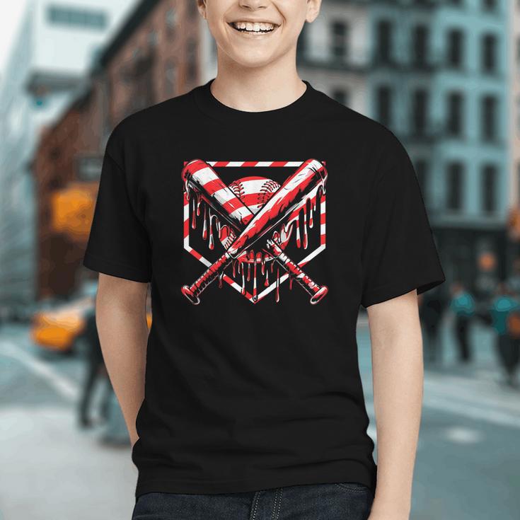 Baseball Candy Cane Christmas Baseball Ice Cream Drip Boys Graphic Youth Baseball Candy Cane Christmas Baseball Ice Cream Drip Boys Graphic Youth