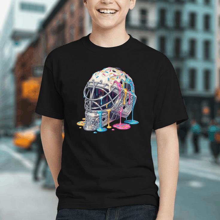 Baseball Catcher Mask Ice Cream Dripping Baseball Boys Graphic Youth Baseball Catcher Mask Ice Cream Dripping Baseball Boys Graphic Youth