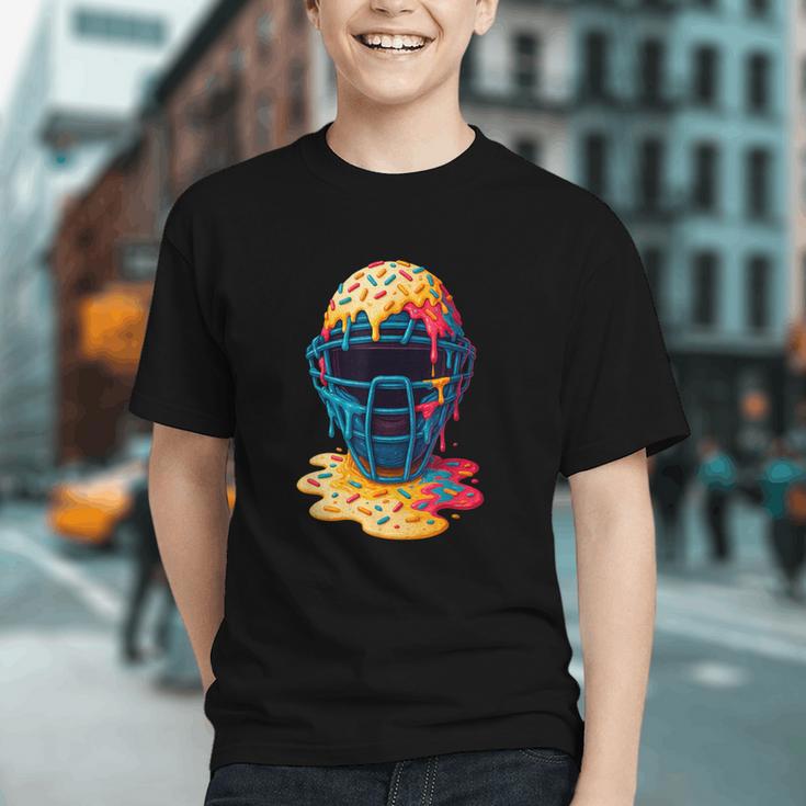 Baseball Catcher Mask Ice Cream Dripping Baseball Fan Boys Graphic Youth Baseball Catcher Mask Ice Cream Dripping Baseball Fan Boys Graphic Youth