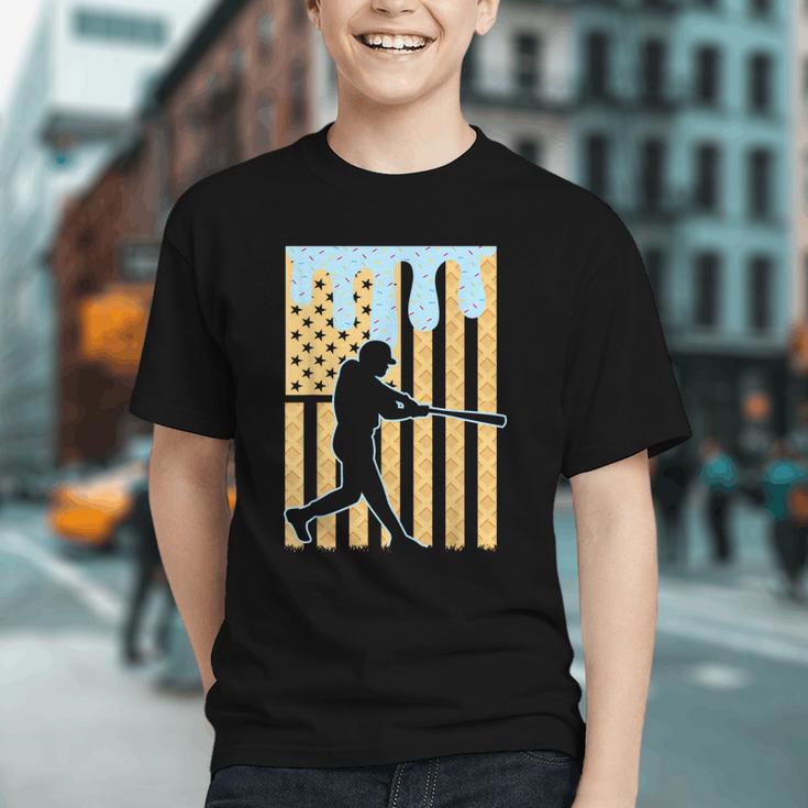 Baseball Drip Boys Dripping Ice Cream Baseball American Flag Graphic Youth Baseball Drip Boys Dripping Ice Cream Baseball American Flag Graphic Youth