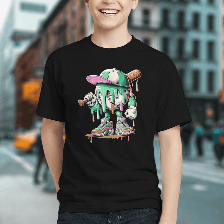 Baseball Drip For Boys Ice Cream Drip Baseball Graphic Youth Baseball Drip For Boys Ice Cream Drip Baseball Graphic Youth
