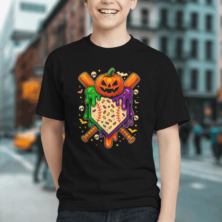 Baseball Drip Ice Cream Drip Halloween Baseball Lovers Graphic Youth Baseball Drip Ice Cream Drip Halloween Baseball Lovers Graphic Youth