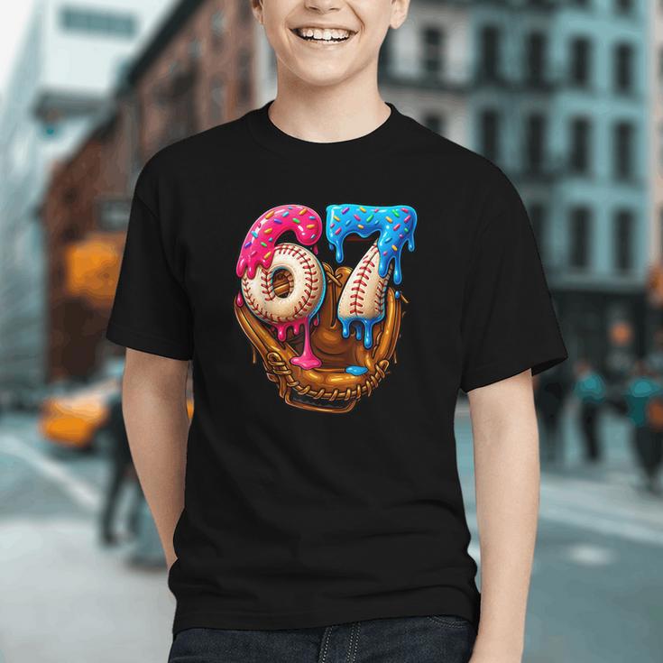 Baseball Drip Ice Cream Number 67 Player Or 67th Birthday Graphic Youth