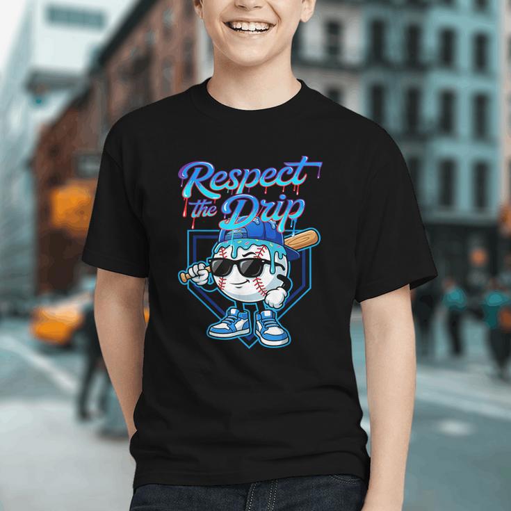 Baseball Drip Ice Cream Respect The Drip Home Plate Boy Kids Graphic Youth
