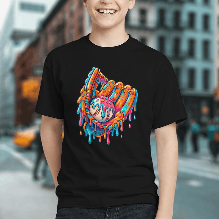 Baseball Drip Ice Cream Sprinkles Baseball Glove For Boys Graphic Youth Baseball Drip Ice Cream Sprinkles Baseball Glove For Boys Graphic Youth