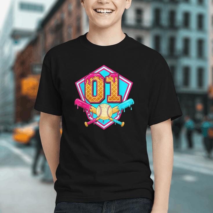 Baseball Drip Jersey Number 1 For Players & 1th Birthday Graphic Youth Baseball Drip Jersey Number 1 For Players & 1th Birthday Graphic Youth