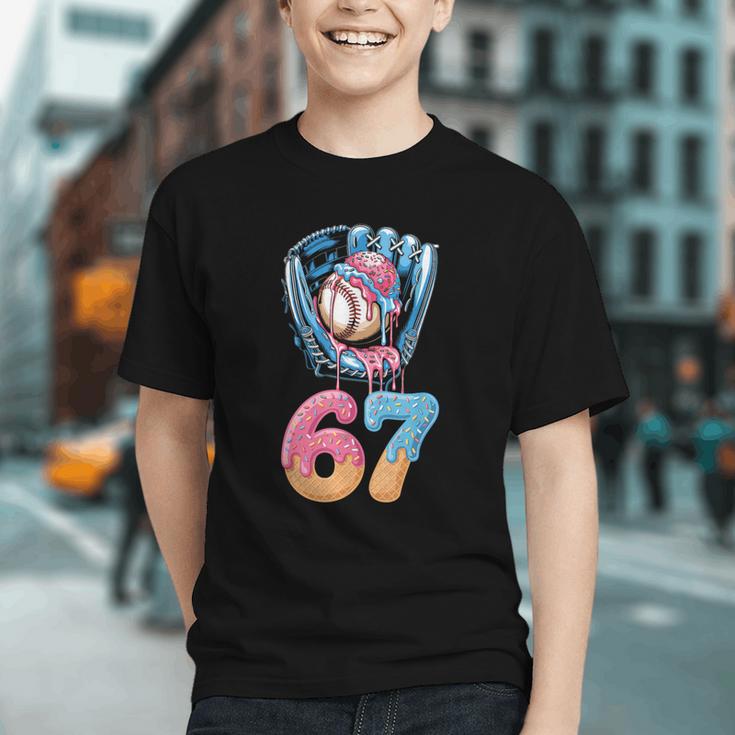 Baseball Drip Number 67 Player 67th Birthday Ice Cream 67 Graphic Youth Baseball Drip Number 67 Player 67th Birthday Ice Cream 67 Graphic Youth