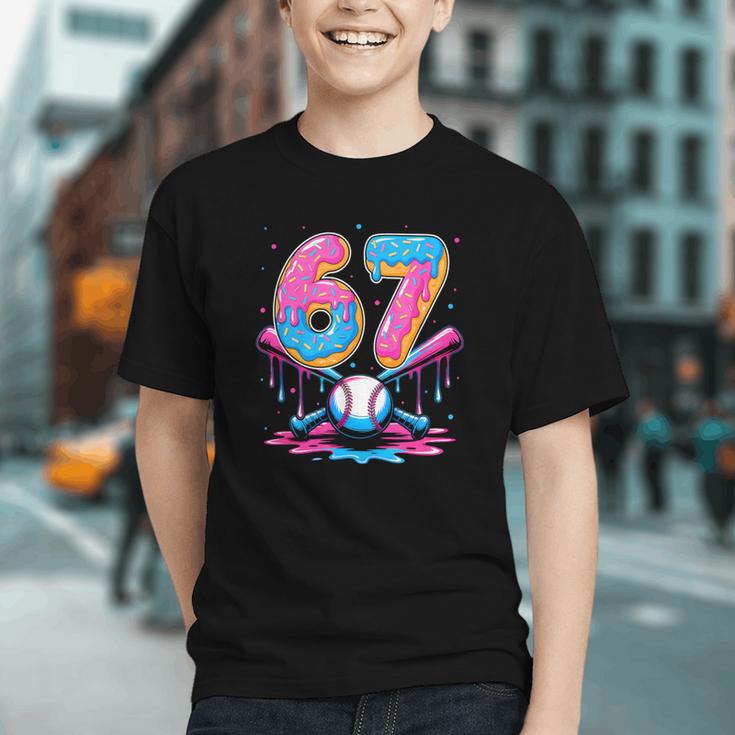 Baseball Drip Number 67 Player 67Th Birthday Baseball Meme Graphic Youth