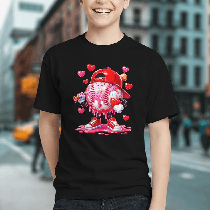 Baseball Drip Valentine Sports Vday Ice Cream Drip Heart Graphic Youth Baseball Drip Valentine Sports Vday Ice Cream Drip Heart Graphic Youth