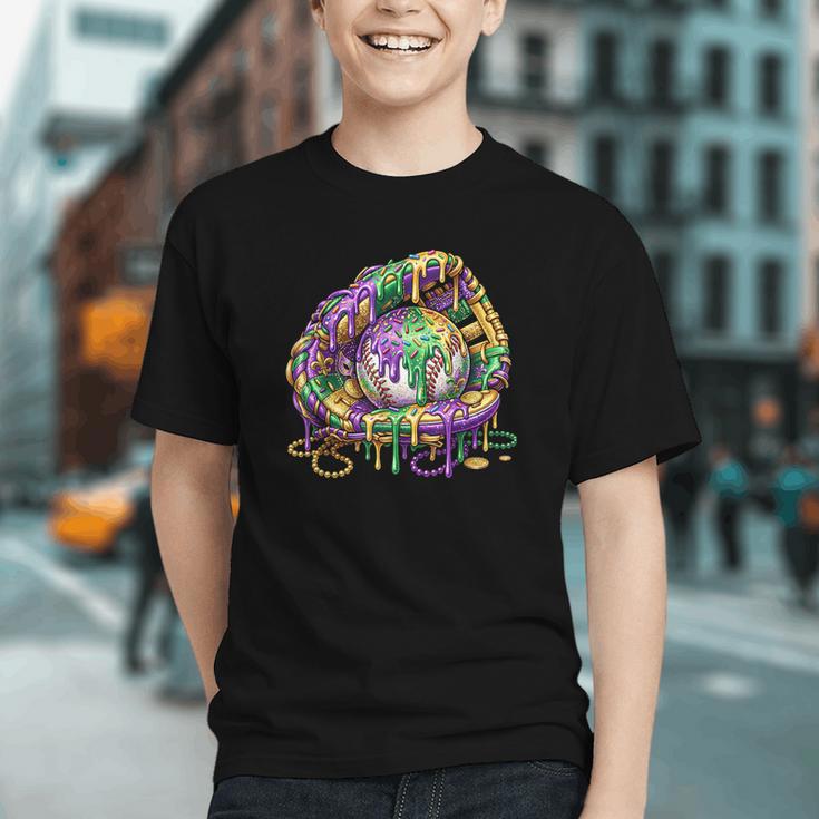 Baseball Glove Ice Cream Mardi Gras Dripping Boys Youth Kids Graphic Youth Baseball Glove Ice Cream Mardi Gras Dripping Boys Youth Kids Graphic Youth