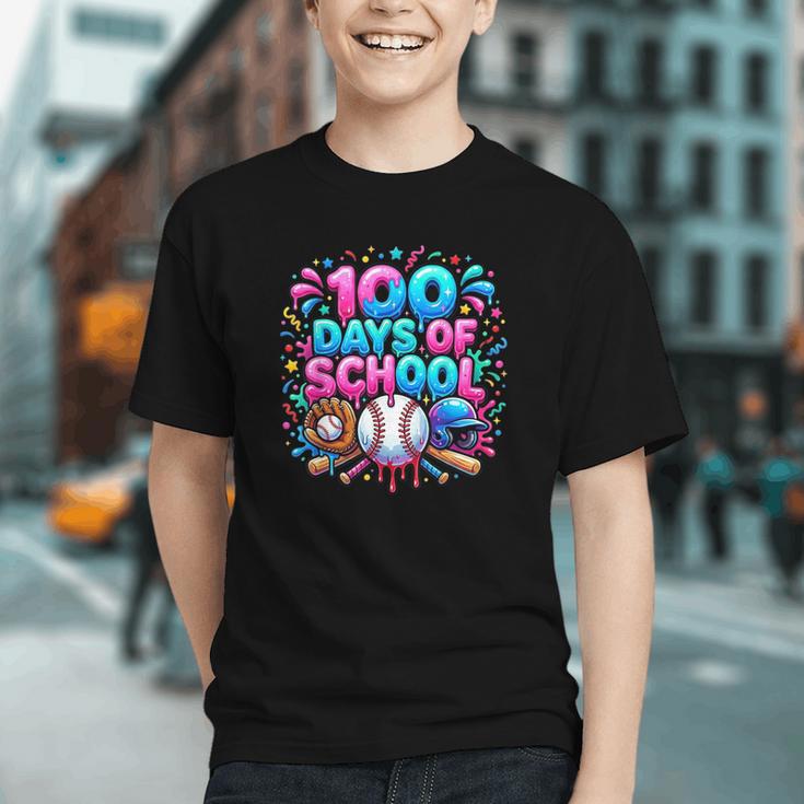Baseball Ice Cream Drip 100 Days Of School Student Teacher Graphic Youth