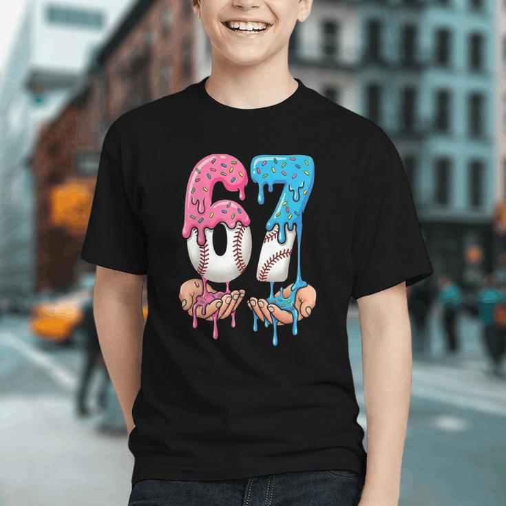 Baseball Ice Cream Drip 67 Hands Six Seven Boys Graphic Youth