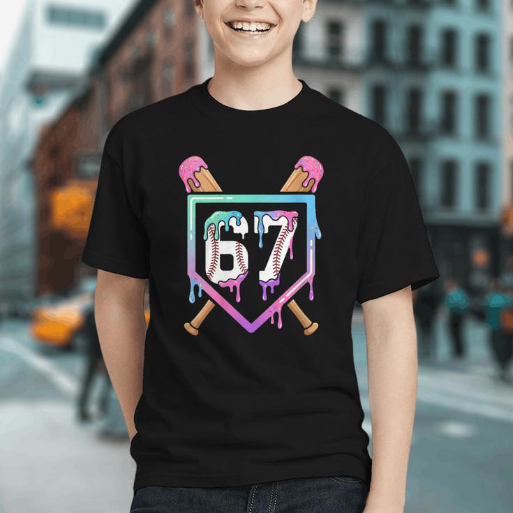Baseball Ice Cream Drip 67 Player Dabbing Six Seven Boys Graphic Youth Baseball Ice Cream Drip 67 Player Dabbing Six Seven Boys Graphic Youth