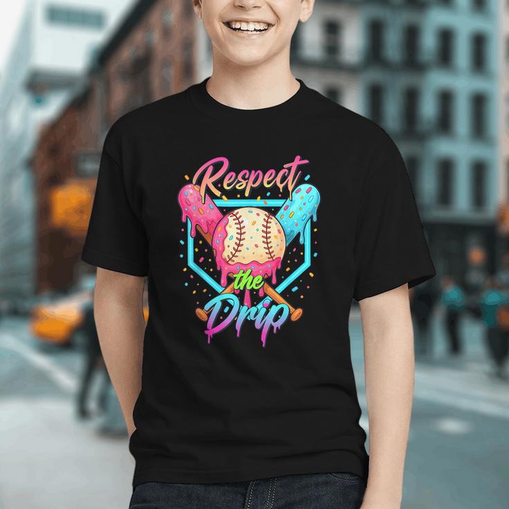 Baseball Ice Cream Drip Number 67 Player 67 Respect The Drip Graphic Youth