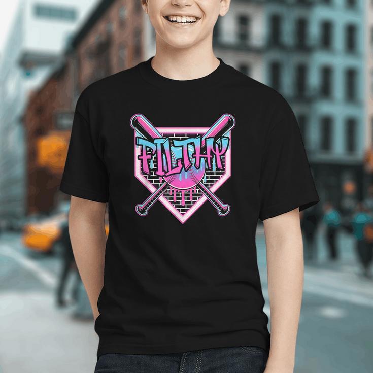 Baseball Ice Cream Drip Pitcher Filthy Graphic Youth