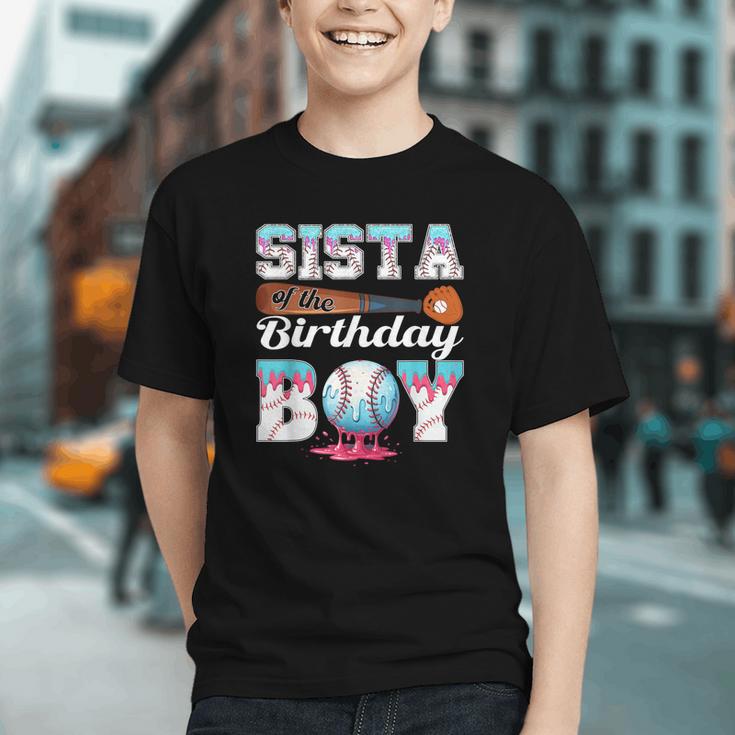 Baseball Ice Cream Drip Sista Of The Birthday Boy Graphic Youth