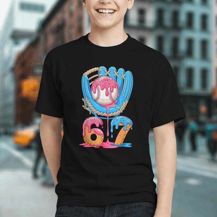 Baseball Ice Cream Drip Six Seven Gen Alpha Slang Meme 67 Graphic Youth