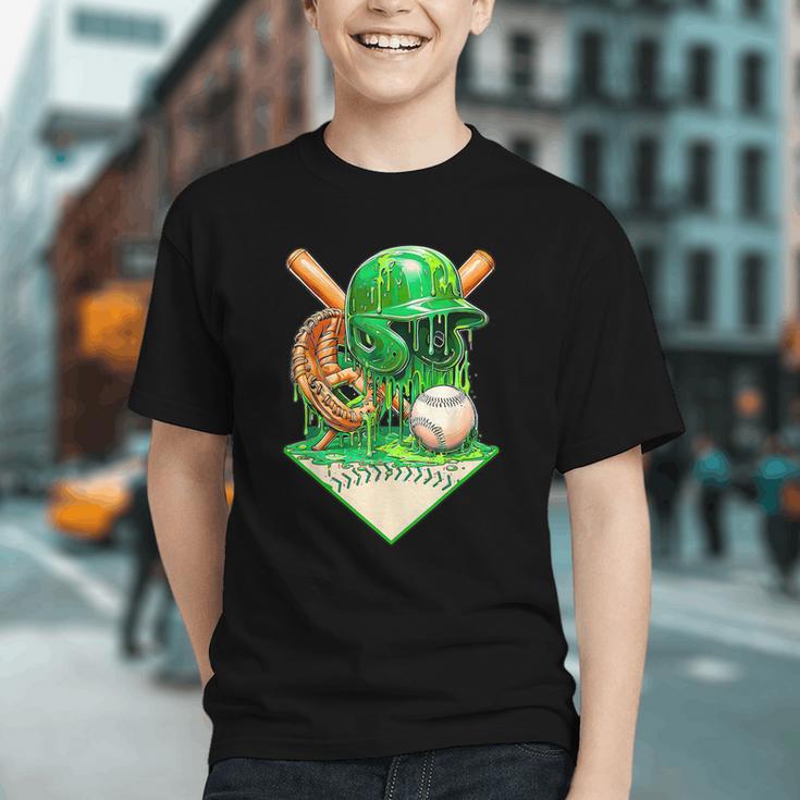 Baseball Life Style Ice Cream Drip Green Graphic Youth Baseball Life Style Ice Cream Drip Green Graphic Youth