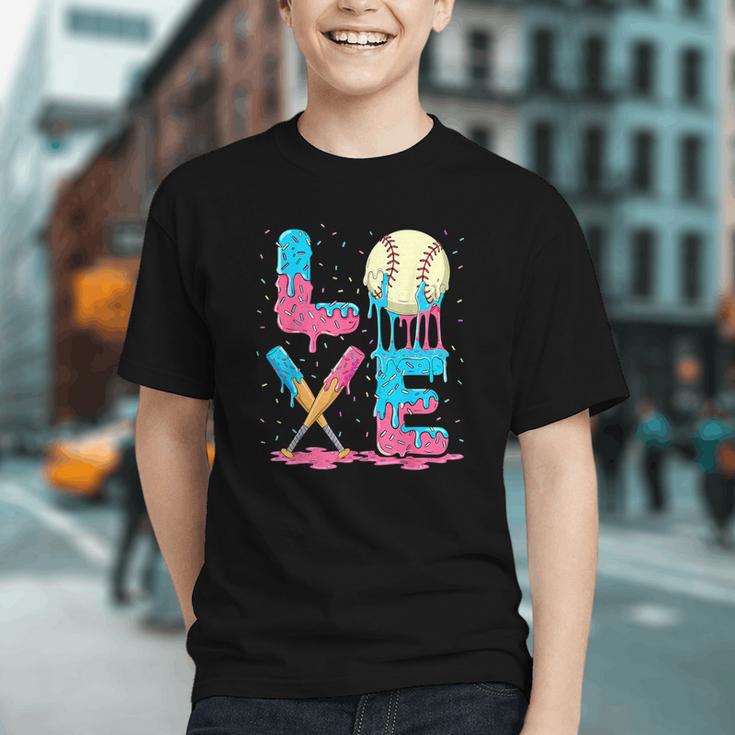 Baseball Love Drip Ice Cream Colorful Baseball Graphic Youth