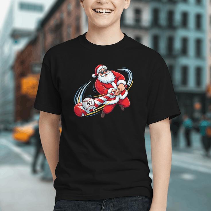 Baseball Santa 67 Christmas Xmas Pajamas Boys Graphic Youth