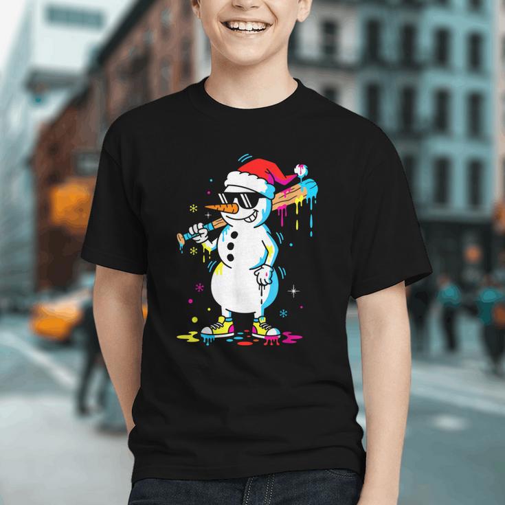 Baseball Snowman Drip Cool Christmas Men Boys Girls Graphic Youth